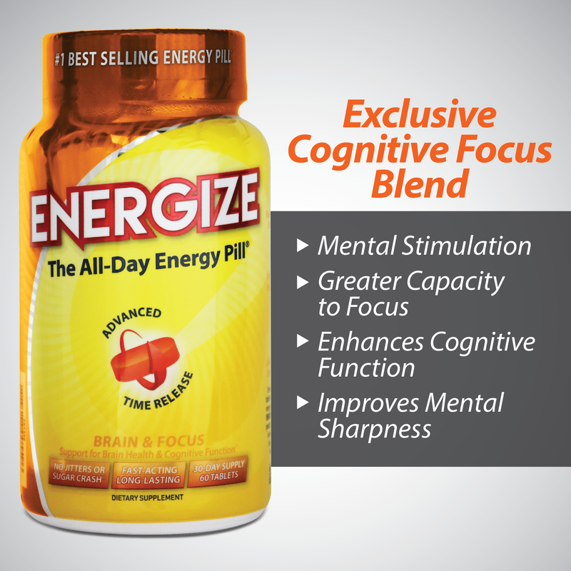 ENERGIZE™ Brain & Focus All-Day Energy Pill (60 Count)